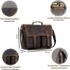 imageKomalC 18 Inch Leather briefcase Laptop Messenger Bags for Men and Women Best Office Satchel Bag Messenger Bag