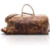 imageKomalC 24 Inch Leather Duffel Bags for Men and Women Travel Overnight Weekend Leather Bags Sports Gym Duffle for Men Brown Distressed TanBrown Tan With Shoe Pocket