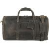 imageKomalC 24 Inch Leather Duffel Bags for Men and Women Travel Overnight Weekend Leather Bags Sports Gym Duffle for Men Brown Distressed TanCharcoal Black