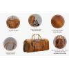 imageKomalC 24 Inch Leather Duffel Bags for Men and Women Travel Overnight Weekend Leather Bags Sports Gym Duffle for Men Brown Distressed TanTan With Shoe Pocket