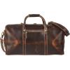 imageKomalC Duffel Bags for Men and Women Full Grain Leather Travel Overnight Weekend Bags Sports Gym Duffel 20 InchDark Tan
