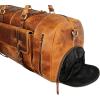 imageKomalC Duffel Bags for Men and Women Full Grain Leather Travel Overnight Weekend Bags Sports Gym Duffel 20 InchDistressed Tan