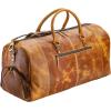 imageKomalC Duffel Bags for Men and Women Full Grain Leather Travel Overnight Weekend Bags Sports Gym Duffel 20 InchDistressed Tan