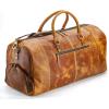 imageKomalC Duffel Bags for Men and Women Full Grain Leather Travel Overnight Weekend Bags Sports Gym Duffel 20 InchTan