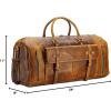 imageKomalC Duffel Bags for Men and Women Full Grain Leather Travel Overnight Weekend Bags Sports Gym Duffel 20 InchTan