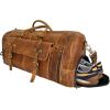 imageKomalC Duffel Bags for Men and Women Full Grain Leather Travel Overnight Weekend Bags Sports Gym Duffel 20 InchTan