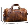 imageKomalC Duffel Bags for Men and Women Full Grain Leather Travel Overnight Weekend Bags Sports Gym Duffel 20 InchTan