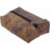 imageKomalC Genuine Buffalo Leather ZipLock Cosmetic ampamp Pencil Pouch  Versatile Makeup and Stationery Case