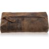 imageKomalC Genuine Buffalo Leather ZipLock Cosmetic ampamp Pencil Pouch  Versatile Makeup and Stationery Case