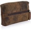imageKomalC Genuine Buffalo Leather ZipLock Cosmetic ampamp Pencil Pouch  Versatile Makeup and Stationery Case
