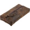 imageKomalC Genuine Buffalo Leather ZipLock Cosmetic ampamp Pencil Pouch  Versatile Makeup and Stationery Case
