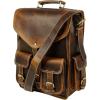imageKomalC Leather Backpack Rucksack Travel Laptop Camping Bag for Men Women