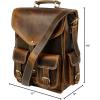imageKomalC Leather Backpack Rucksack Travel Laptop Camping Bag for Men Women