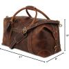 imageKomalC Leather Duffel Bags for Men and Women Full Grain Leather Travel Overnight Weekend Leather Bags Sports Gym Duffel for Men Dark Tan