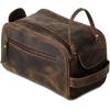 imageKomalC Leather Toiletry Bag For Men ampamp Women Handcrafted Buffalo Leather Travel Kit WaterResistant Shaving Bag For Men Travel Premium Rustic Toiletry Pouch with Zipper Closure1 Zip Classic