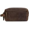 imageKomalC Leather Toiletry Bag For Men ampamp Women Handcrafted Buffalo Leather Travel Kit WaterResistant Shaving Bag For Men Travel Premium Rustic Toiletry Pouch with Zipper Closure3 Zip Hunter Dopp Kit