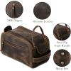 imageKomalC Leather Toiletry Bag For Men ampamp Women Handcrafted Buffalo Leather Travel Kit WaterResistant Shaving Bag For Men Travel Premium Rustic Toiletry Pouch with Zipper Closure1 Zip Classic
