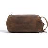 imageKomalC Leather Toiletry Bag For Men ampamp Women Handcrafted Buffalo Leather Travel Kit WaterResistant Shaving Bag For Men Travel Premium Rustic Toiletry Pouch with Zipper Closure3 Zip Hunter Dopp Kit
