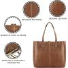 imageKomalC Leather Tote Bag for Women Purse Satchel Travel Bag Shopping Carry Messenger Multipurpose HandbagBrown