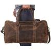 imageKomalC Leather Travel Duffel Bags for Men and Women Full Grain Leather Overnight Weekend Leather Bags Sports Gym DuffleBuffalo Distressed Tan