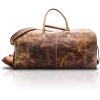 imageKomalC Leather Travel Duffel Bags for Men and Women Full Grain Leather Overnight Weekend Leather Bags Sports Gym DuffleDistressed Tan With Shoe Pocket