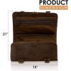 imageKomalC Premium Buffalo Leather Hanging Toiletry Bag Travel Dopp KitDistressed Tan