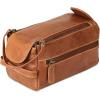 imageKomalC Premium Buffalo Leather Toiletry Bag for Men ampamp Women  Leather Dopp Kit With Water resistant Lining Premium Toiletry Travel Pouch Unisex Wash Bag for Toiletries Gifts for Men and WomenChicago Buff