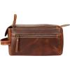 imageKomalC Premium Buffalo Leather Toiletry Bag for Men ampamp Women  Leather Dopp Kit With Water resistant Lining Premium Toiletry Travel Pouch Unisex Wash Bag for Toiletries Gifts for Men and WomenDistressed Orange Tan