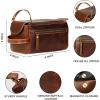 imageKomalC Premium Buffalo Leather Toiletry Bag for Men ampamp Women  Leather Dopp Kit With Water resistant Lining Premium Toiletry Travel Pouch Unisex Wash Bag for Toiletries Gifts for Men and WomenDistressed Orange Tan