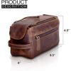 imageKomalC Premium Buffalo Leather Toiletry Bag for Men ampamp Women  Leather Dopp Kit With Water resistant Lining Premium Toiletry Travel Pouch Unisex Wash Bag for Toiletries Gifts for Men and WomenDistressed Tan