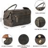 imageKomalC Premium Buffalo Leather Toiletry Bag for Men ampamp Women  Leather Dopp Kit With Water resistant Lining Premium Toiletry Travel Pouch Unisex Wash Bag for Toiletries Gifts for Men and WomenCharcoal Black