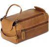 imageKomalC Premium Buffalo Leather Toiletry Bag for Men ampamp Women  Leather Dopp Kit With Water resistant Lining Premium Toiletry Travel Pouch Unisex Wash Bag for Toiletries Gifts for Men and WomenDistressed Yellow Tan