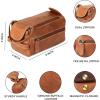 imageKomalC Premium Buffalo Leather Toiletry Bag for Men ampamp Women  Leather Dopp Kit With Water resistant Lining Premium Toiletry Travel Pouch Unisex Wash Bag for Toiletries Gifts for Men and WomenChicago Buff