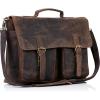 imageKomalC 18 Inch Leather briefcase Laptop Messenger Bags for Men and Women Best Office Satchel Bag Messenger Bag