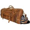 imageKomalC Duffel Bags for Men and Women Full Grain Leather Travel Overnight Weekend Bags Sports Gym Duffel 20 InchDistressed Tan