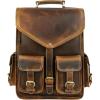 imageKomalC Leather Backpack Rucksack Travel Laptop Camping Bag for Men Women