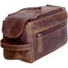 imageKomalC Premium Buffalo Leather Toiletry Bag for Men ampamp Women  Leather Dopp Kit With Water resistant Lining Premium Toiletry Travel Pouch Unisex Wash Bag for Toiletries Gifts for Men and WomenDistressed Tan