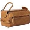 imageKomalC Premium Buffalo Leather Toiletry Bag for Men ampamp Women  Leather Dopp Kit With Water resistant Lining Premium Toiletry Travel Pouch Unisex Wash Bag for Toiletries Gifts for Men and WomenDistressed Yellow Tan