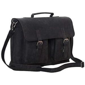 imageKomalC 16 Inch Leather briefcase Laptop Messenger Bags for Men and Women Best Office Satchel BagCharcoal Black