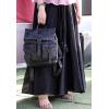 imageKomalC Leather Backpack Rucksack Travel Laptop Camping Bag for Men Women Black