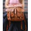 imageKomalC Leather Backpack Rucksack Travel Laptop Camping Bag for Men Women Brown