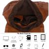 imageKomalC Leather Backpack Rucksack Travel Laptop Camping Bag for Men Women Brown