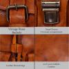 imageKomalC Leather Backpack Rucksack Travel Laptop Camping Bag for Men Women Brown