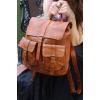 imageKomalC Leather Backpack Rucksack Travel Laptop Camping Bag for Men Women Brown