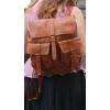 imageKomalC Leather Backpack Rucksack Travel Laptop Camping Bag for Men Women Brown
