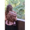 imageKomalC Leather Backpack Rucksack Travel Laptop Camping Bag for Men Women Tan