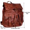 imageKomalC Leather Backpack Rucksack Travel Laptop Camping Bag for Men Women Tan