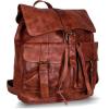imageKomalC Leather Backpack Rucksack Travel Laptop Camping Bag for Men Women Tan